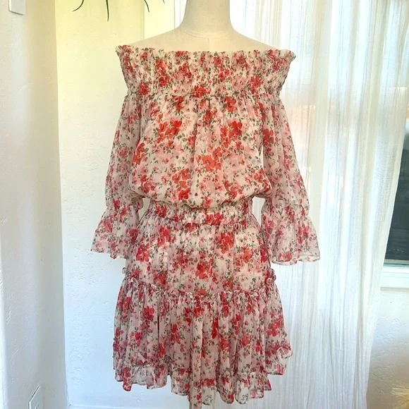 MISA Darla Mini Dress in Poppy Allover - Picture 2 of 7